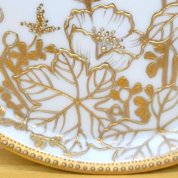 Vintage Nippon Gold Guilded Floral Hand Painted Display Plate - Made in Japan - Picture 10 of 14